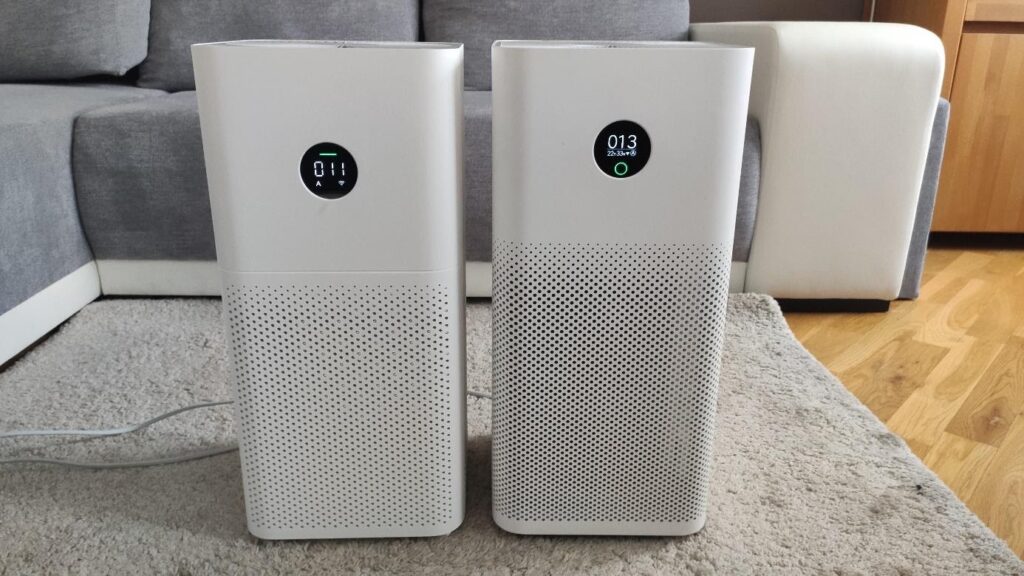 Oczyszczacze powietrza Xiaomi Air Purifier 3C oraz Air Purifier 3H w salonie