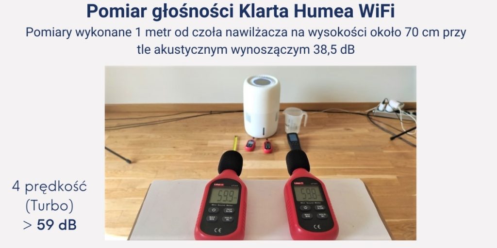 Klarta Humea WiFi pomiar głośności recenzja