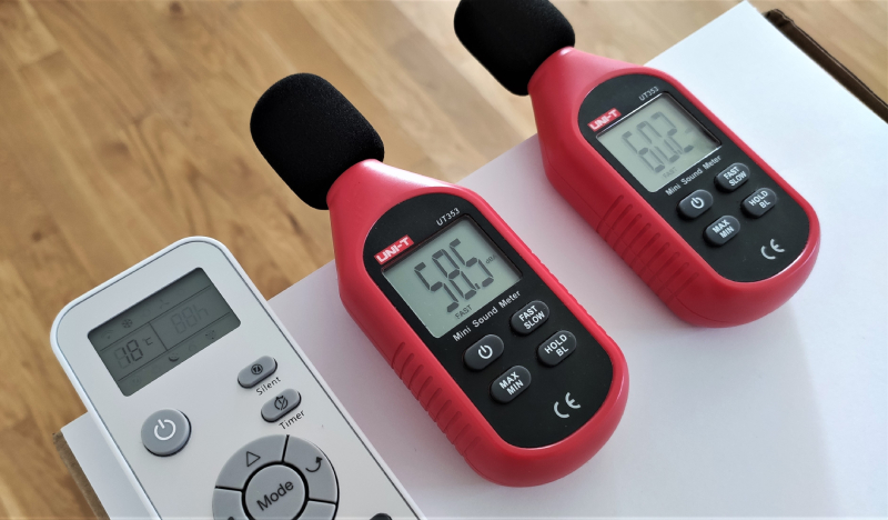 Klimatyzator domowy, pomiar głośności