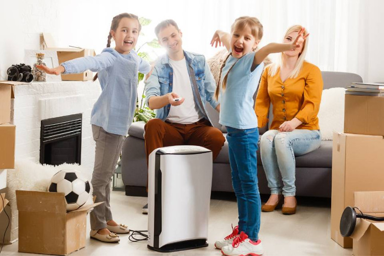 Rodzina z oczyszczaczem powietrza