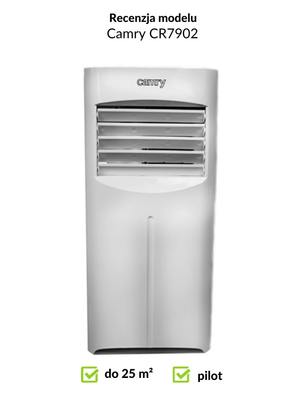 Klimatyzator przenośny Camry CR7902 widziany od przodu test recenzja ranking