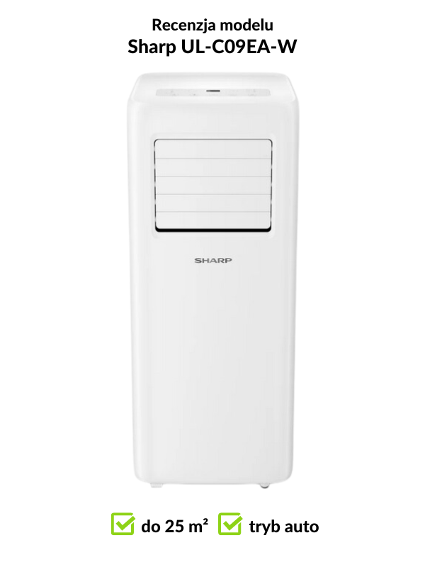 Recenzja klimatyzatora przenośnego Sharp UL-C09EA-W przód