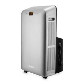 Klimatyzator Fersk Twinne na białym tle, widok pod kątem 45 stopni.