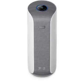 Oczyszczacz powietrza Philips AC3858/50 na białym tle, widok od przodu.
